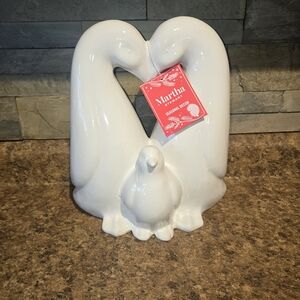 Martha Stewart White Penguin Family Figurine